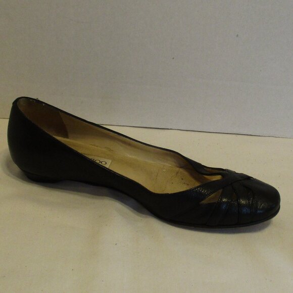 Jimmy Choo Woman Size 37 Black Tan Slide On Flat Shoes - Picture 2 of 13